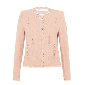 IRO Agnette Tweed Jacket Size 34 Pink Sand